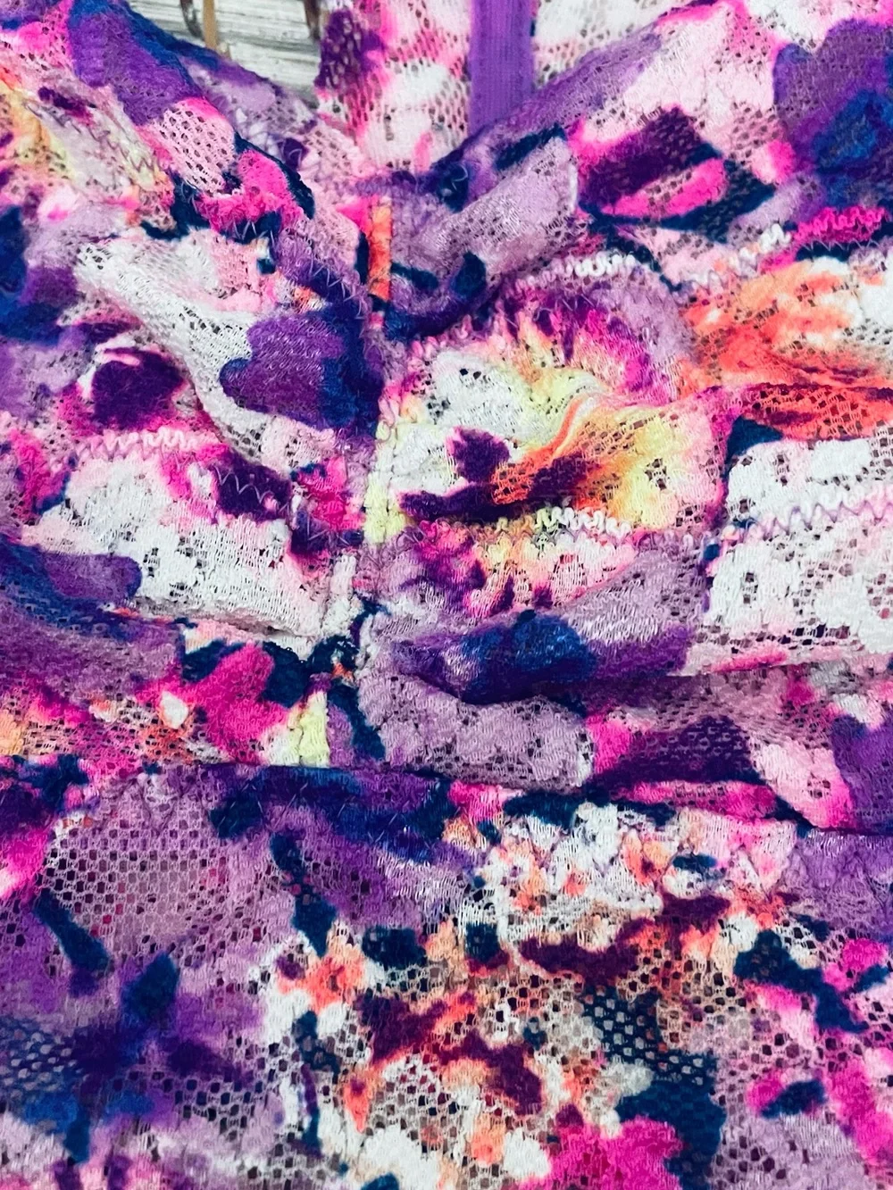 Victoria's Secret Purple Floral Lace One-Piece